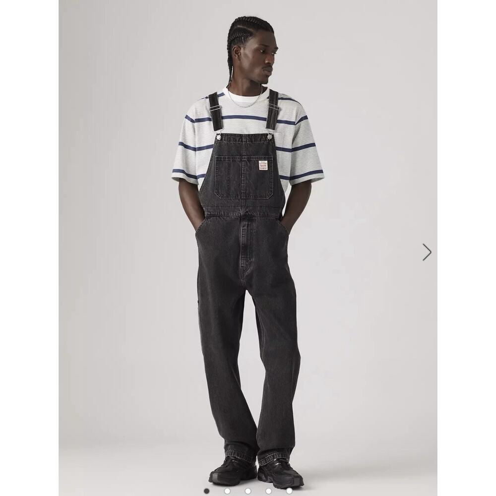 Levi’s Workwear Loose Fit Cotton Black Denim Overalls Men’s Size Large NWT